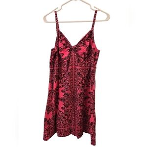 TOMMY BAHAMA PINK AND BLACK AZTEC/PAISLEY SUNDRESS. SPAGHETTI STRAP. SIZE XL.